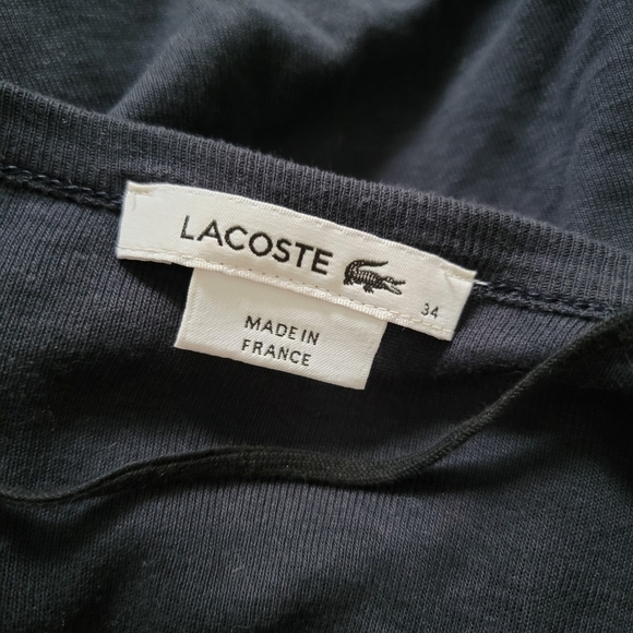 Lacoste Two Tone Blue Cotton Blend Button Up V Neck Cardigan Sweater Size 34 - Picture 6 of 11